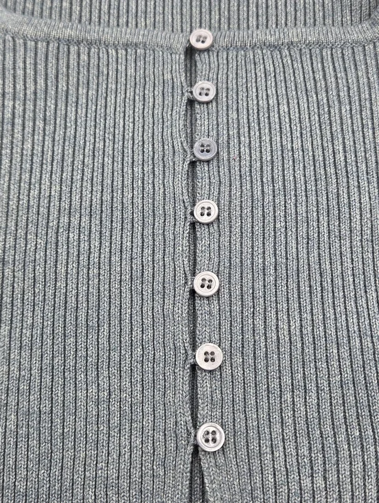 Oak + Fort Ribbed Long Sleeve Crop Top - Picture 3 of 5